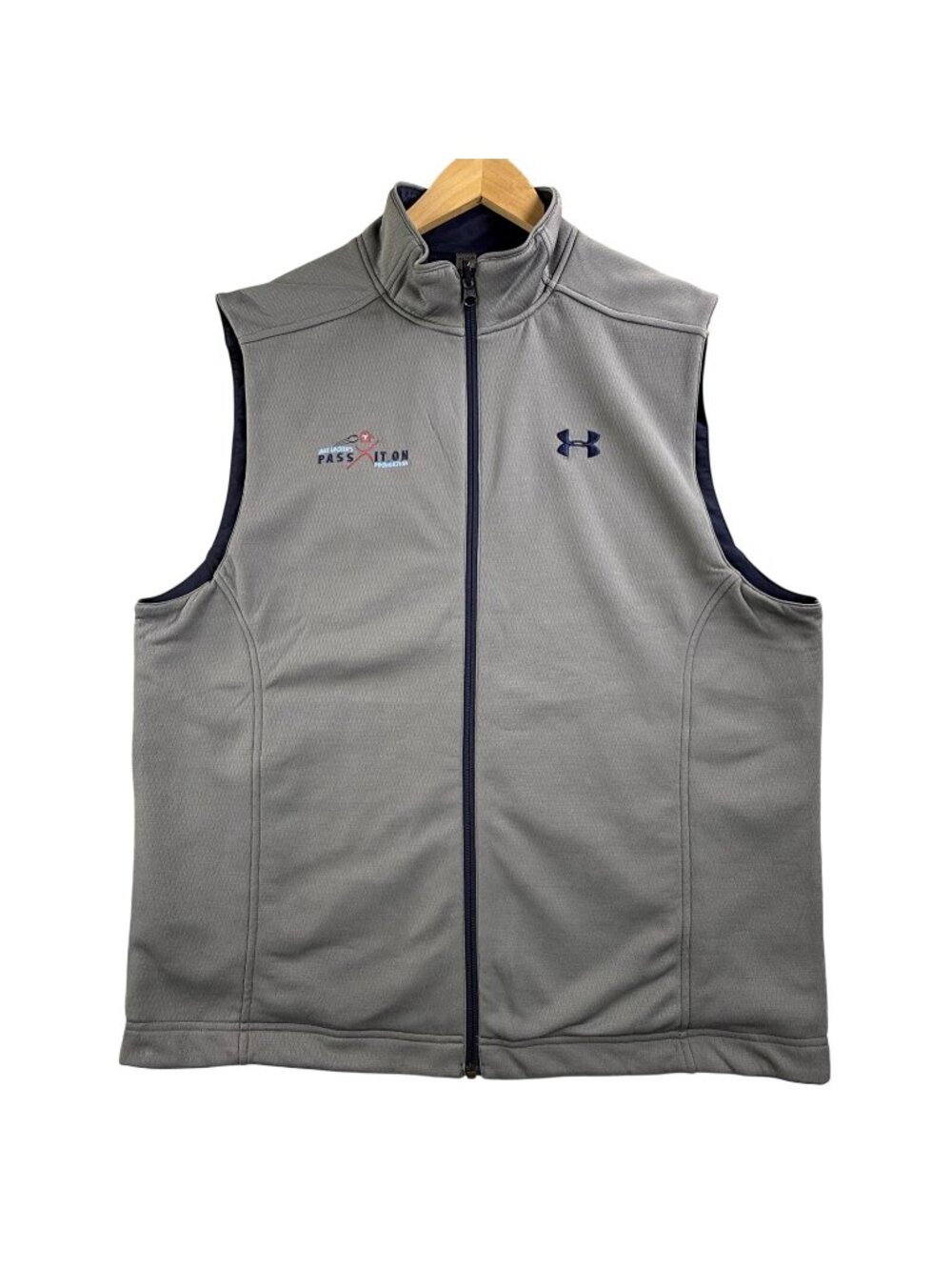 Tennessee Titans Under Armour ColdGear Vest Mens Large Gray Reversible Full Zip